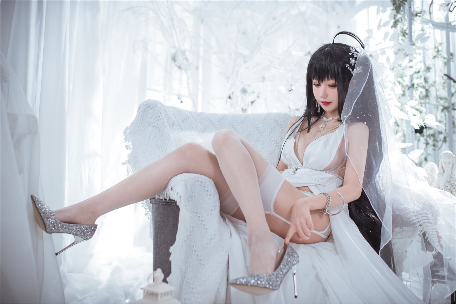 Fairy Moon NO.008 Big Phoenix Wedding Pure White Wedding Dress(15)